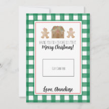 水の色ジンジャーブレッド先生クリスマスギフトカード