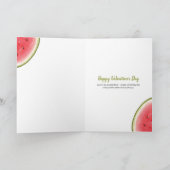 水の色スイカのユーモアのバレンタインデー折り畳み シーズンカード (内部)
