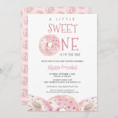 水の色スイートワンドーナツテーマベビーシャワー 招待状 (正面/裏面)