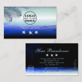 水の色スカイクラウドきらめくダイヤモンド追加ロゴ 名刺 (正面/裏面)