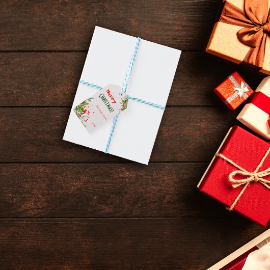 水の色スクリプトクリスマスクリスマスヴィンテージグリーンギフトラベル ギフトタグ