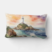 水の色スケッチバイロンベイライトハウスモノグラム | ランバークッション (裏面)