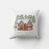 水の色スタイリッシュ北欧ファームハウスパインクリスマス クッション (裏面)
