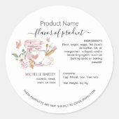 水の色スタンドミキサーコテージ法ラベル ラウンドシール (正面)