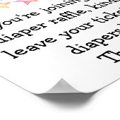 水の色スターズ赤ちゃんシャワーおむつラッフル ポスター (角)