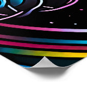 水の色ステンドグラスのユニコーン輝かしい色 ポスター (角)