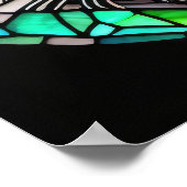 水の色ステンドグラススタイルタイガー5:4 ポスター (角)