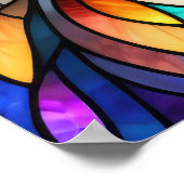 水の色ステンドグラススタイル猫2:3ポスター ポスター (角)