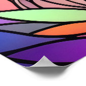 水の色ステンドグラススタイル猫2:3ポスター ポスター (角)