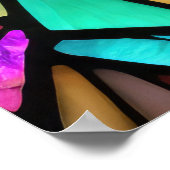 水の色ステンドグラススタイル猫5:4 ポスター (角)