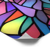 水の色ステンドグラススタイル猫II 2:3 ポスター (角)