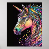 水の色ステンドグラスUnicorn栄光の色II ポスター (正面)