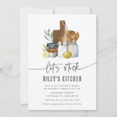 水の色ストックザキッチンブライダルシャワー 招待状 (正面)