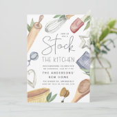 水の色ストックザキッチン引っ越し祝いパーティーパーティー 招待状 (スタンド正面)