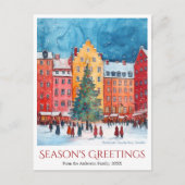 水の色ストックホルムガムラスタンクリスマストラベル シーズンポストカード (正面)