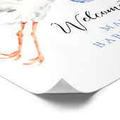 水の色ストークブルーボーイベビーシャワーへようこそ ポスター (角)