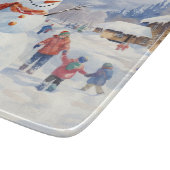 水の色スノーマンウィンタークリスマスビレッジ カッティングボード (角)