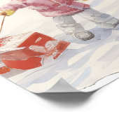 水の色スノーマンウィンタークリスマスビレッジ ポスター (角)