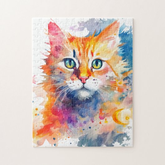 水の色スプラッシュキャット702デジタルアート ジグソーパズル (縦)