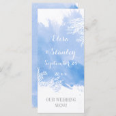 水の色スプラッシュコーラルリーフブルー結婚のメニュー メニュー (正面/裏面)