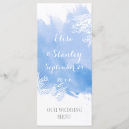 水の色スプラッシュコーラルリーフブルー結婚のメニュー メニュー