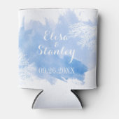 水の色スプラッシュコーラルリーフブルー結婚ズ 缶クーラー (正面)