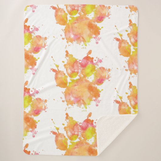 水の色スプラッシュドッグポープリント シェルパブランケット (正面)