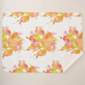 水の色スプラッシュドッグポープリント シェルパブランケット (正面(横))