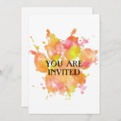 水の色スプラッシュドッグポープリント 招待状 (正面/裏面)