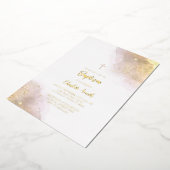 水の色スプラッシュバプテスマ 箔招待状 (回転した状態)