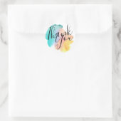 水の色スプラッシュ虹感謝していのステッカー ラウンドシール (バッグ)