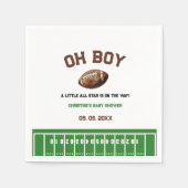 水の色スポーツサッカーベビーシャワー スタンダードカクテルナプキン (正面)