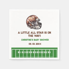 水の色スポーツサッカーベビーシャワー スタンダードカクテルナプキン