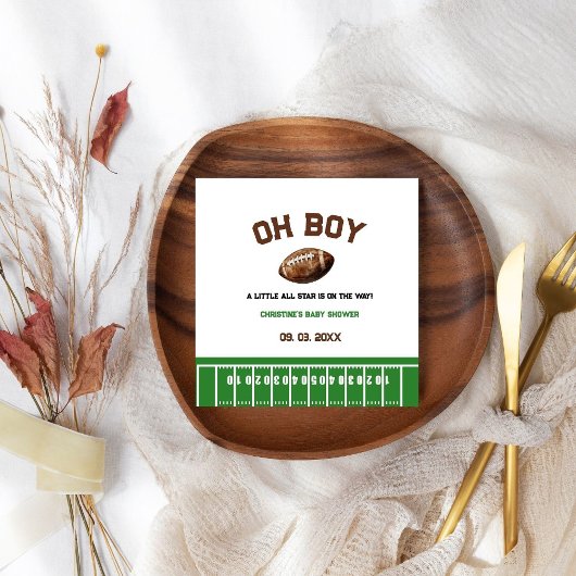 水の色スポーツサッカーベビーシャワー スタンダードカクテルナプキン