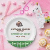 水の色スポーツサッカーベビーシャワー ペーパープレート