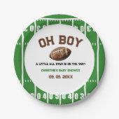 水の色スポーツサッカーベビーシャワー ペーパープレート (正面)