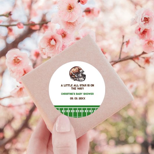 水の色スポーツサッカーベビーシャワー ラウンドシール