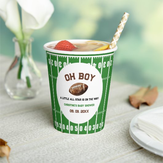 水の色スポーツサッカーベビーシャワー 紙コップ (インサイチュ)