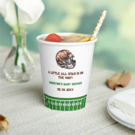 水の色スポーツサッカーベビーシャワー 紙コップ