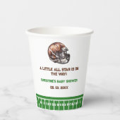 水の色スポーツサッカーベビーシャワー 紙コップ (正面)