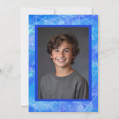 水の色スワールスターカスタムバーバルミツワー 招待状 (裏面)