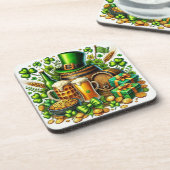 水の色セントパトリックの日ビール、コイン&シャムロック コースター (左側)