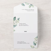 水の色セージ緑ユーカリ結婚ス オールインワン招待状 (外側)