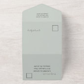 水の色セージ緑ユーカリ結婚ス オールインワン招待状 (外側)