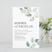 水の色セージ緑ユーカリ結婚式の招待 (スタンド正面)