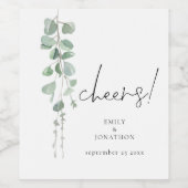 水の色セージEucalyptus応援名結婚ズ ワインラベル (シングルラベル)