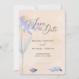 水の色ソフトピーチとパープルデイジー結婚ズ セーブザデート