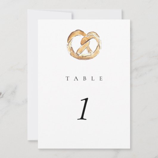 水の色ソフトプレッツェル5x7結婚インチのテーブル番号 (正面)