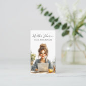 水の色ソーシャルメディアのマネージャーのブロガーのインフルエンサー 名刺 (スタンド正面)