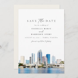 水の色タンパフロリダスカイライン日付を保存 招待状